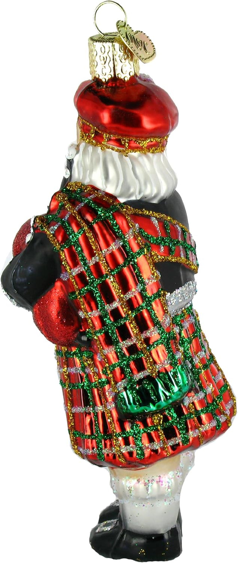 Highland Santa Glass Blown Ornament - 5 Inch Assortment of  Ornaments for Tree Decoration